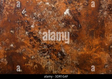 Surface With Rusty Texture Showing Patterns and Colors in Shades of Brown and Orange Stock Photo