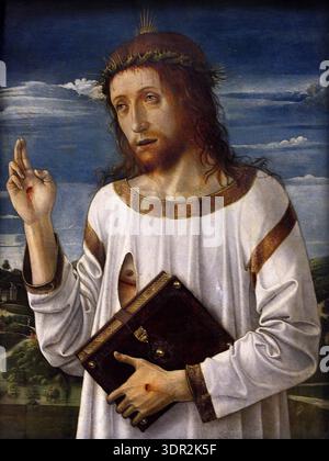 Blessing Christ by Giovanni Bellini (Louvre Stock Photo - Alamy