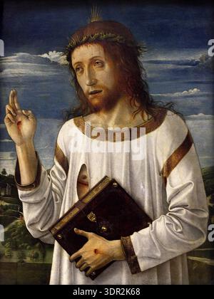 Blessing Christ by Giovanni Bellini (Louvre Stock Photo - Alamy