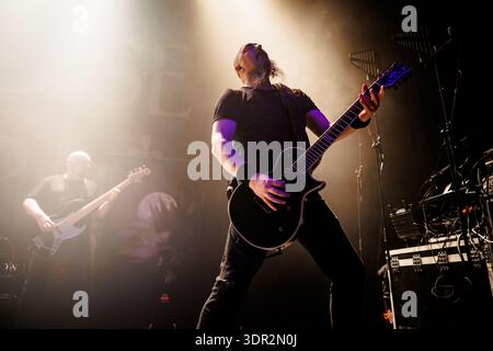 Oslo, Norway. 11th, February 2026. The English gothic metal band Paradise Lost performs a live concert at Rockefeller in Oslo. Here guitarist Aaron Aedy is seen live on stage. Stock Photo