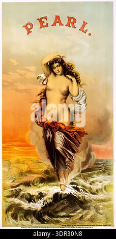 Pearl, tobacco label, 1871 - Vintage advertising poster Stock Photo
