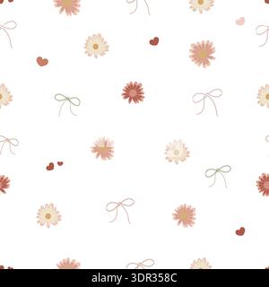 Love floral illustration seamless fabric design pattern Stock Vector