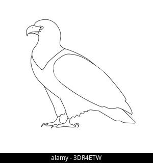 Vector flat hand drawn eagle Stock Vector