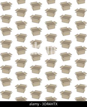 Vector seamless pattern of hand drawn colored box Stock Vector