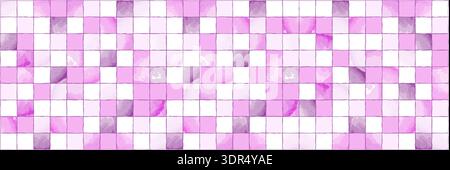 Pink watercolor disco ball background with delicate glitter glow and mirror mosaic texture in coquette retro mood. Vector illustration for party Stock Vector