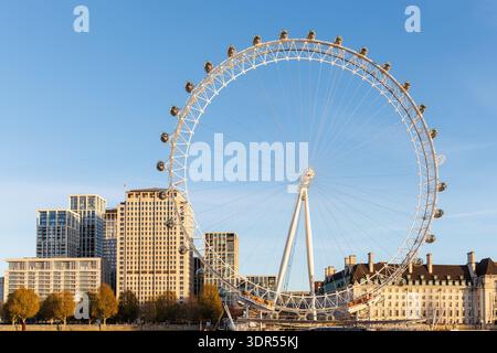 The London Eye, a popular tourist attraction in Westminster, London, UK Stock Photo