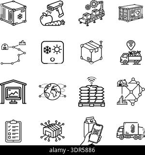 Food tech vector line icons set. Foodtech, Cuisine, Nutrition, Edible ...