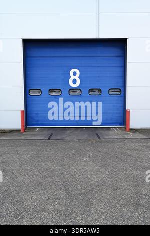 Garage door number eight Stock Photo