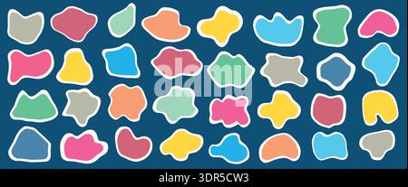 Organic Sticker Blob Shapes Abstract Cutout Set Stock Vector