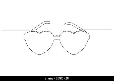 Sunglasses simple one line drawing modern minimalist outline illustration Stock Vector
