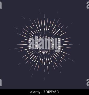 The sun's rays on a dark background. Solar bursts, elements of a shining star. Stock Vector