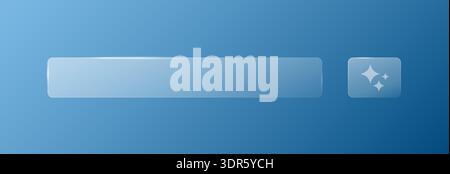 The search bar with the AI sign on a blue background. Stock Vector