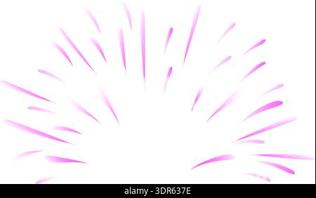 Firework burst. Pink night show color icon isolated on white background Stock Vector
