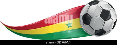 Soccer ball with the colors of the Senegal flag, realistic effect. vector illustration, isolated on white background Stock Vector