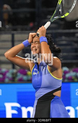 DUBAI UAE 16th February 2026 Action From Game Between Filipino Dubai Uae 16th February 2026 Action From Game Between Filipino Alexandra Eala 6th Seeded Italian Jasmine Paolini At The Wta 1000 Dubai Duty Free Tennis Eala Won The Match 6 1 7 6 3dr6bft