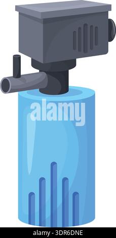 Aquarium air filter. Fish tank equipment cartoon icon isolated on white background Stock Vector