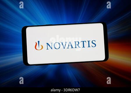 In this photo illustration, the NOVARTIS logo is seen displayed on the ...