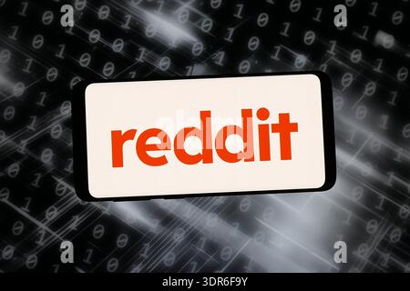 Stuttgart, Germany - 02-09-2026: In this photo illustration, the logo of US social media platform company Reddit Inc. is displayed on a smartphone Stock Photo