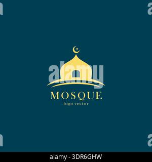 Mosque logo design, Islamic logo template, Vector illustration Stock Vector