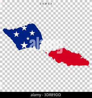 Samoa country map with flag design Stock Vector