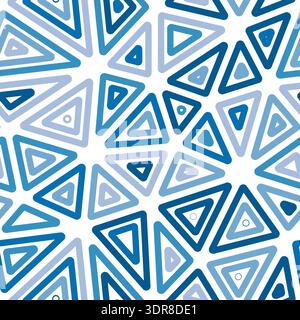 Tileable abstract background. Big triangles size. Multiple repeated inner triangles. Multicolored style. Repeatable pattern. Trending vector tiles. Stock Vector