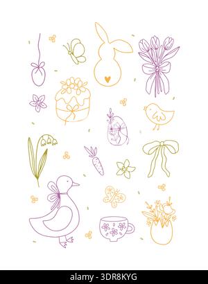 Happy Easter hand drawn card Stock Vector
