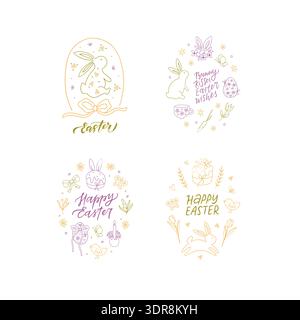 Easter hand drawn celebration drawing Stock Vector
