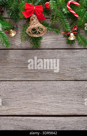Decorative Collection of Christmas Items on Wooden Surface for Holiday Celebration Stock Photo