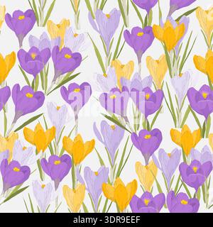 Seamless Pattern with Fresh Spring Flowers Bouquets Stock Vector