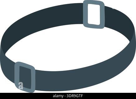 Simple belt strap icon with buckle detail shown as a dark band around a loop Stock Vector