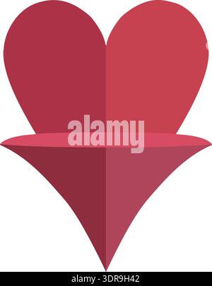 Stylized heart icon made of layered red shapes forming a geometric heart silhouette Stock Vector