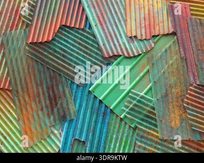 Corrugated metal sheets Stock Photo