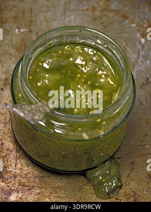 Rustic green salsa verde Stock Photo