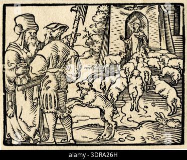 Leper Rattle This circa 1551 woodcut depicts Christ healing a leper. Christ and two ...