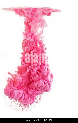 Bright violet annd rose ink clouds under water Stock Photo