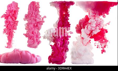Bright violet annd rose ink clouds under water Stock Photo