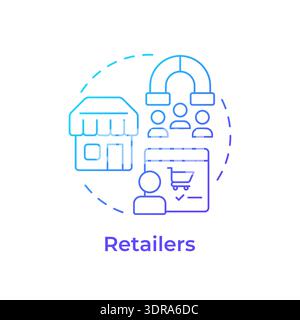 Retailers blue gradient concept icon Stock Vector