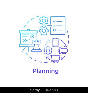 Planning blue gradient concept icon Stock Vector