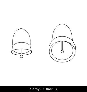 Handmade notification bells. Ringing signal Vector. Distinct ringer symbols. Multi functional signal representations. Stock Vector