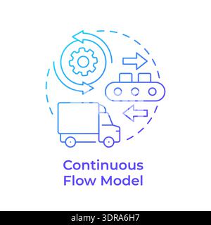 Continuous flow model blue gradient concept icon Stock Vector
