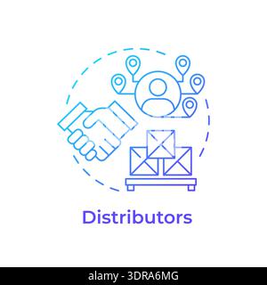 Distributors blue gradient concept icon Stock Vector