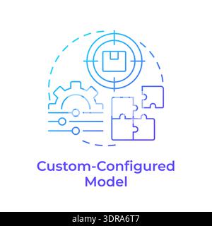 Custom configured model blue gradient concept icon Stock Vector