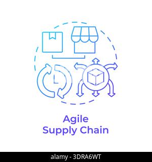 Agile supply chain blue gradient concept icon Stock Vector