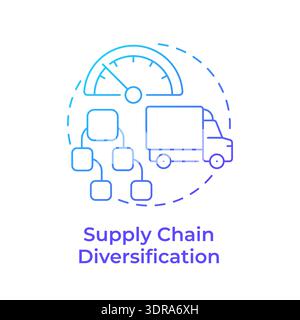 Supply chain diversification blue gradient concept icon Stock Vector