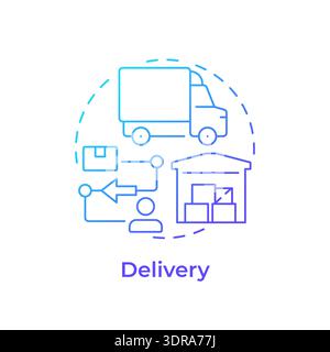 Delivery blue gradient concept icon Stock Vector