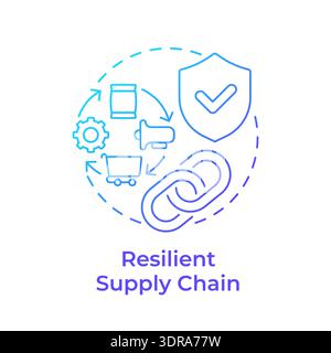 Resilient supply chain blue gradient concept icon Stock Vector