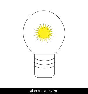 Innovative light bulb symbol. Radiant yellow spark Vector. Distinctive creative concept. Elegant idea-inspired icon. Stock Vector