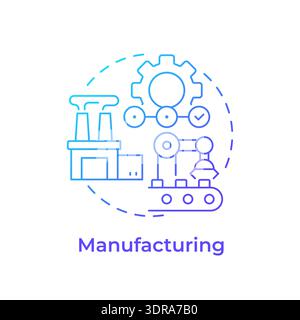 Manufacturing blue gradient concept icon Stock Vector