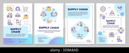 Supply chain blue gradient brochure layout Stock Vector