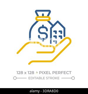 Assets pixel perfect two color line icon Stock Vector